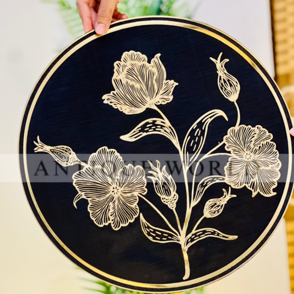 Black Floral & Elegant Table Mats ( Set of 2 )
