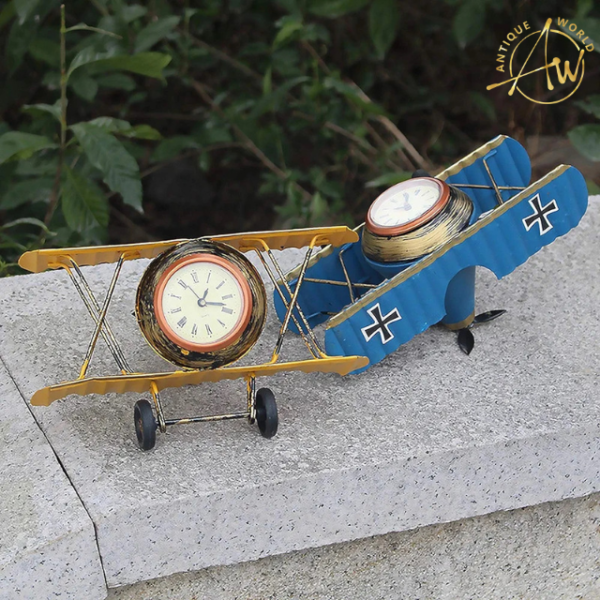 Metal Retro Airplane Clock