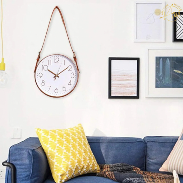Lather Belt Hanging Wall Clock