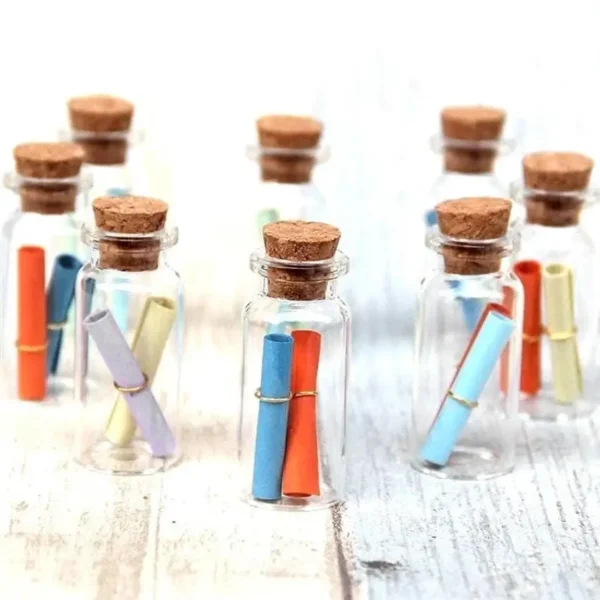 Crystal Stone Mini Message Bottle 2pc